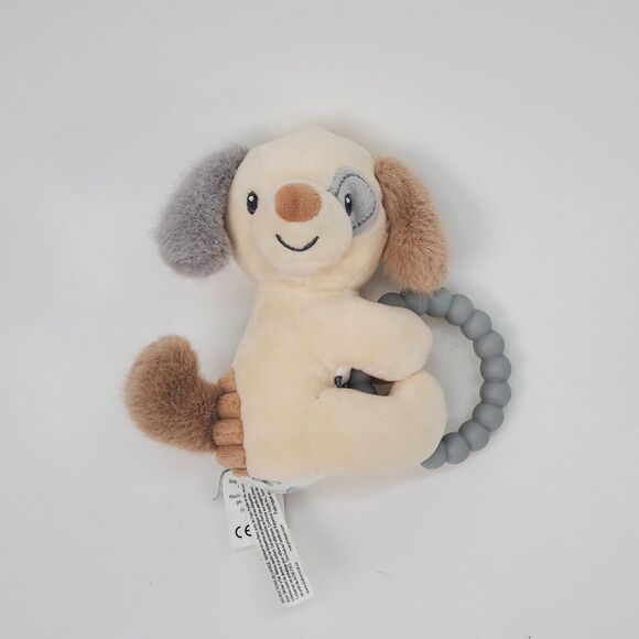Mary Meyer Soft Baby Rattle with Soothing Teether Ring, 6-Inches, Parky Puppy - Picture 1 of 8